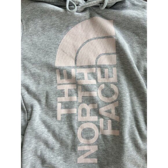 THE NORTH FACE Women's Trivert Pullover Hoodie Grey Pink Logo Small - Picture 2 of 8